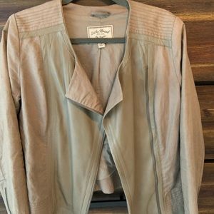 Lucky Brand Moto jacket in leather and linen